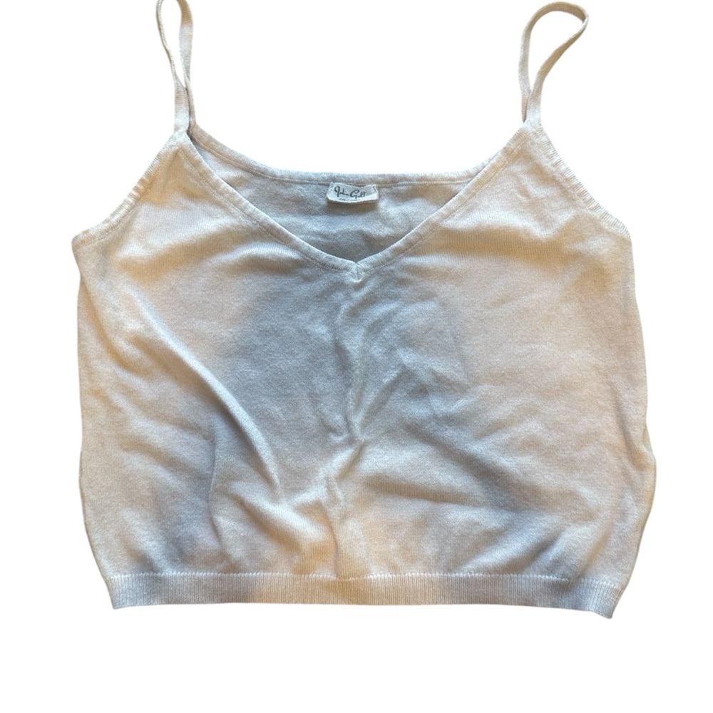 Cream Cropped John Galt tank (A14)